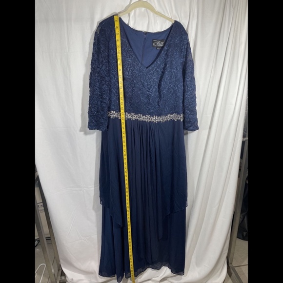 NEW Alex Evenings [ PLUS 18W‎ ] V-Neck Lace Embellished Waist Gown - Picture 13 of 15
